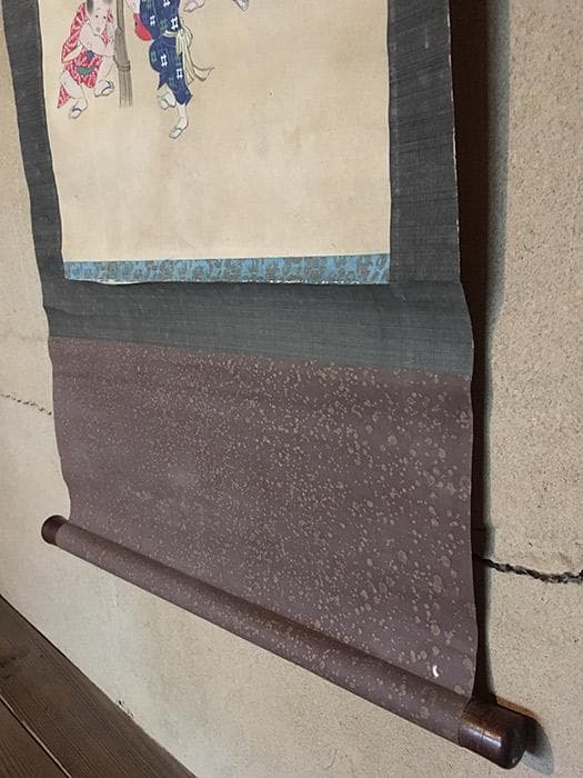 掛軸 五月 鐘鬼 子ども 節句 絵 中古 古物 骨董 19.02.09-3.