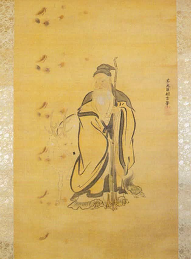 手彫り骨董品 翡翠軟玉 寿老人 長寿・健康の神