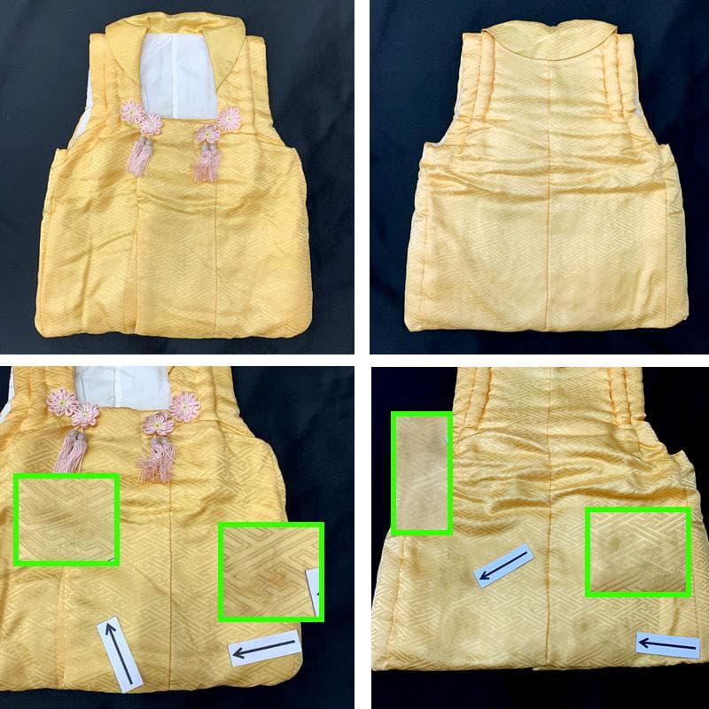 602ag52□七五三 三歳 セミアンティーク 女児 着物&被布 菊□状態良好