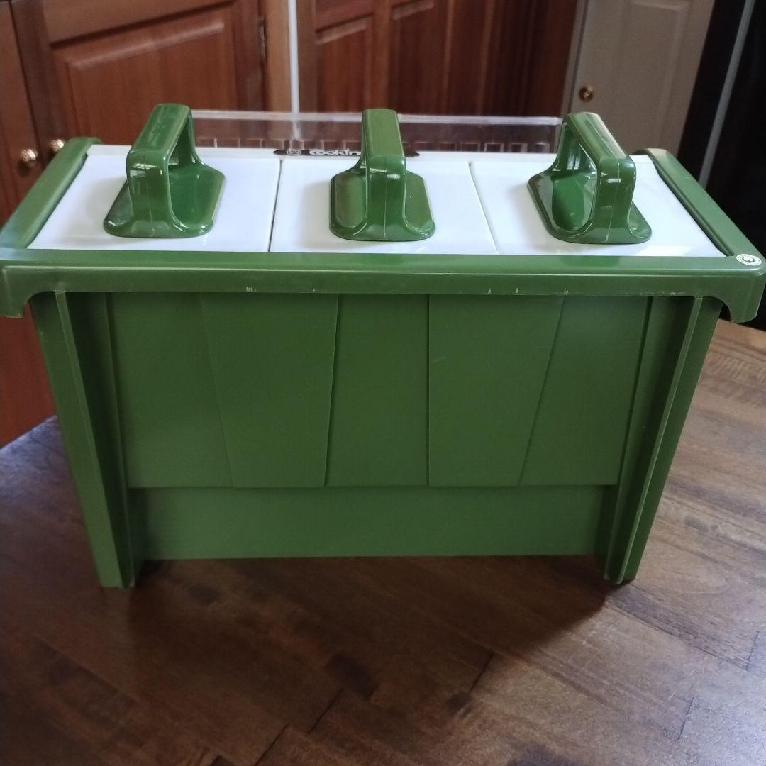 ★昭和レトロポップ　 クッキングジョア　調味料ケース、グリーン