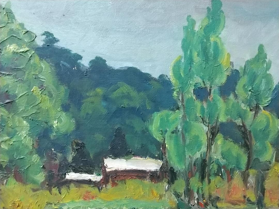 「安行風景」'60 F6 絵画 油絵 油彩画 風景画 アート
