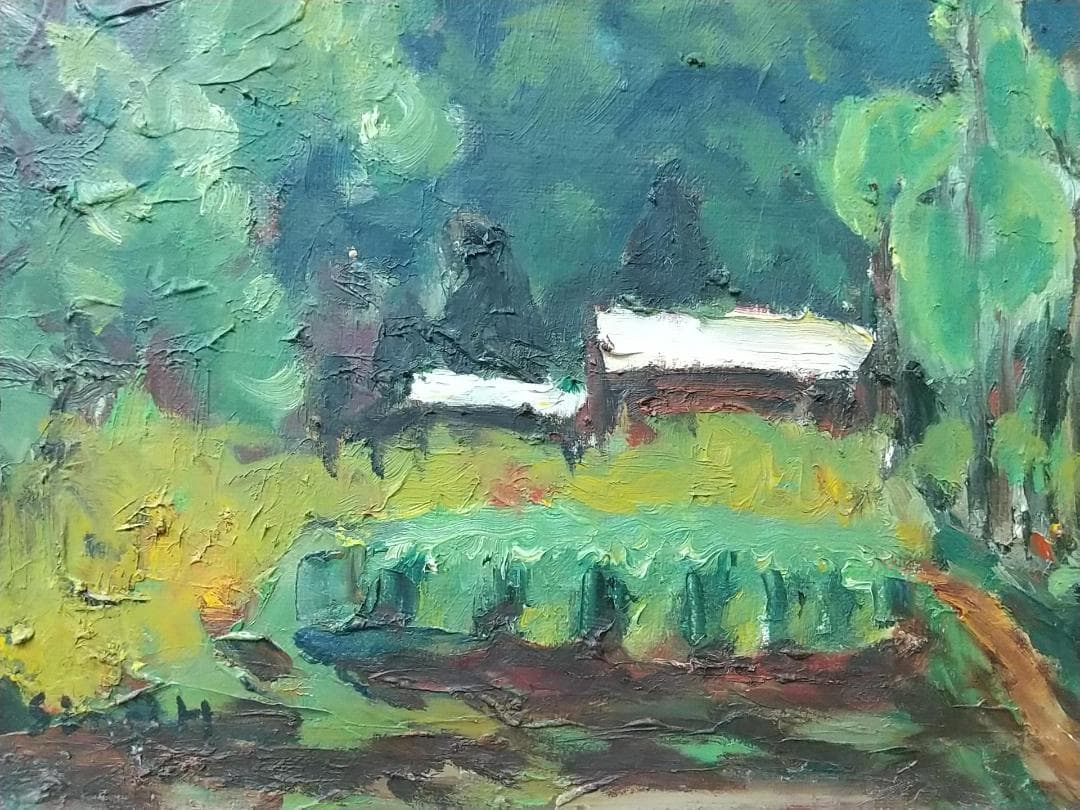 「安行風景」'60 F6 絵画 油絵 油彩画 風景画 アート