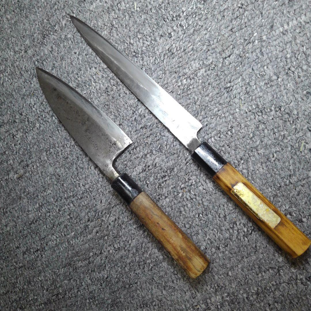 ねこまんま　ONo.749　中古　出刃包丁(東正芳)と刺身包丁(菊水)2点