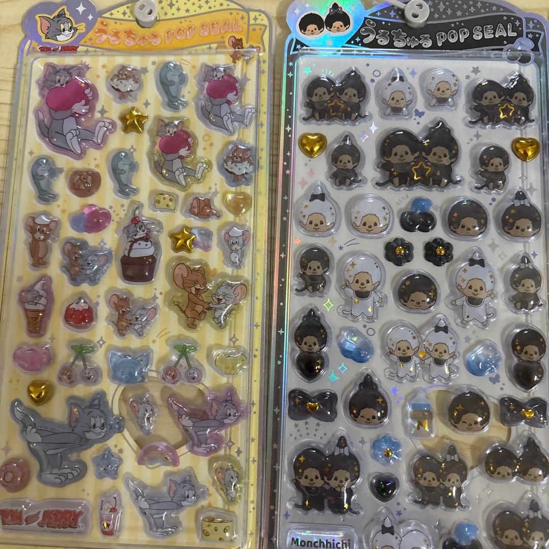 ポップシール 3シートセット モンチッチ トムとジェリー パワーパフガールズ