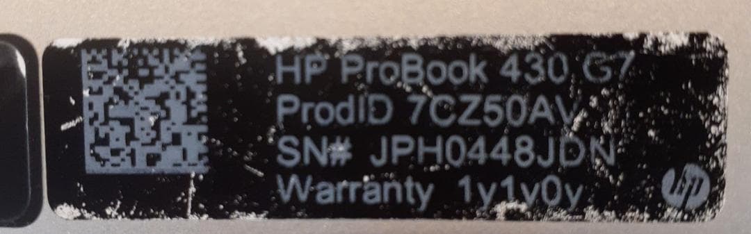 Windowsノート本体 60L0406-03 HP ProBook 430 G7 Core i5/8GB
