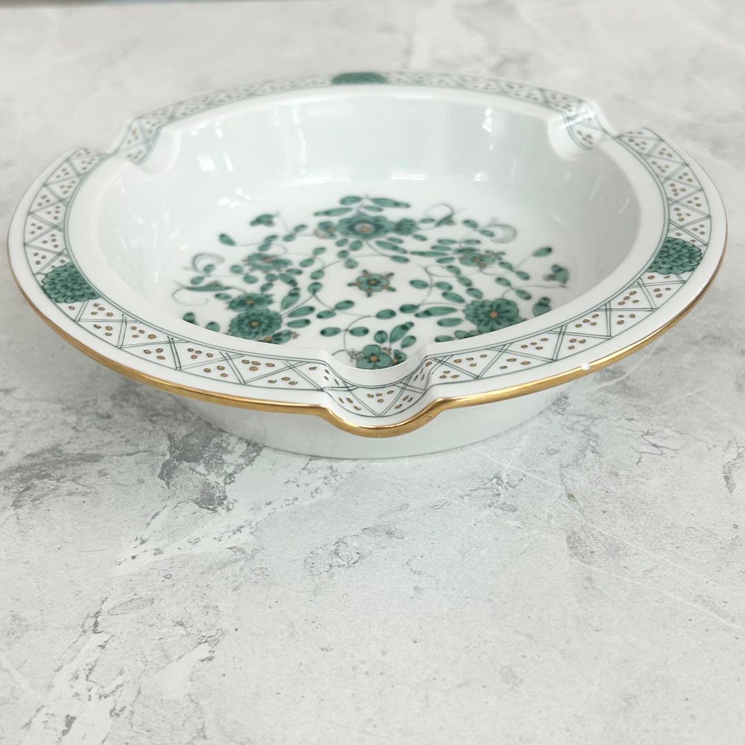 マイセン Meissen インドの華 プレート 灰皿 お皿 緑 グリーン 白