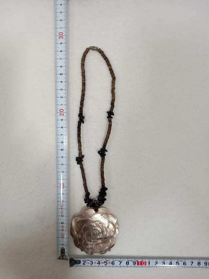 大輪シェルローズネックレス45cm