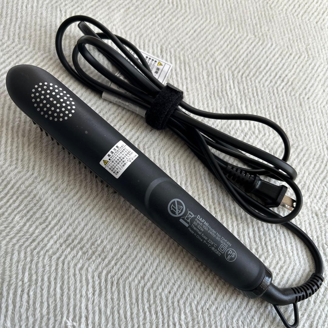 【美品】DAFNInano ブラシヘアアイロン ブラック・パープル