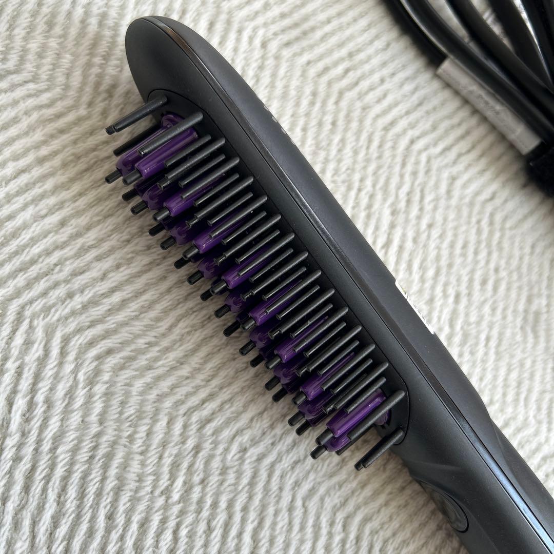 【美品】DAFNInano ブラシヘアアイロン ブラック・パープル