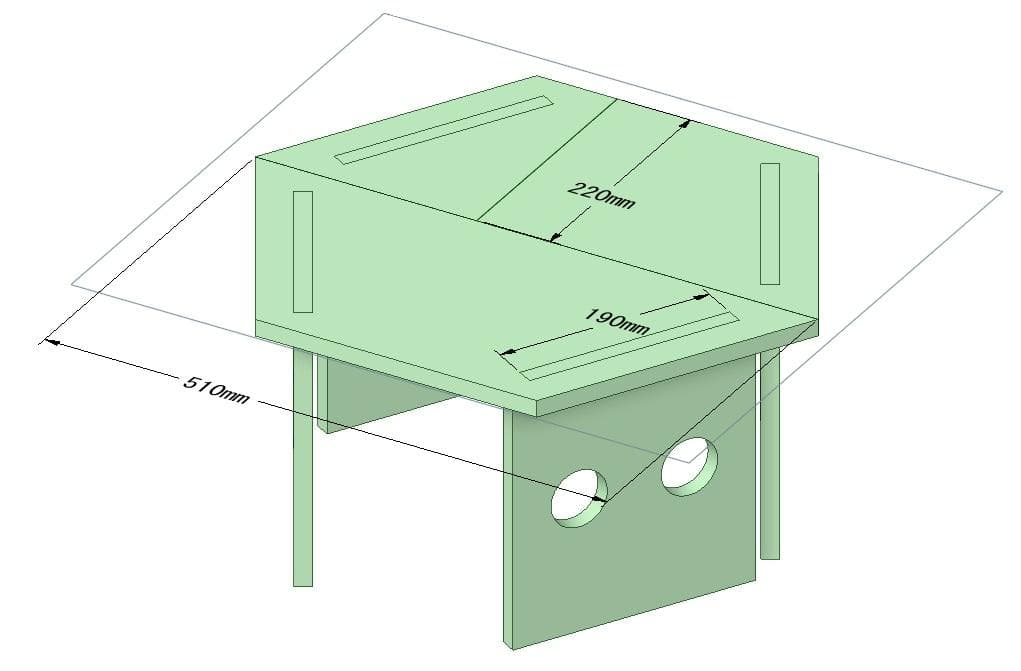 中サイズ ヘキサテーブル 囲炉裏テーブル(エッジ深め)