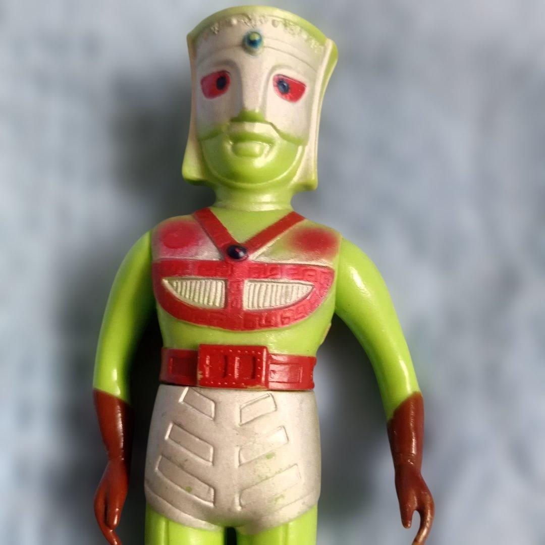 ★グリーンマン★当時物★ウッド製★ソフビ人形★状態良好