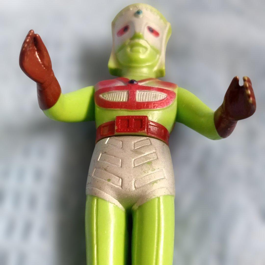 ★グリーンマン★当時物★ウッド製★ソフビ人形★状態良好