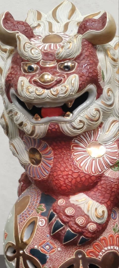 購入前にコメントお願いします　九谷焼　太吉　玉乗り獅子　狛犬　シーサー　工芸品