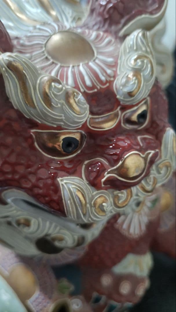 購入前にコメントお願いします　九谷焼　太吉　玉乗り獅子　狛犬　シーサー　工芸品