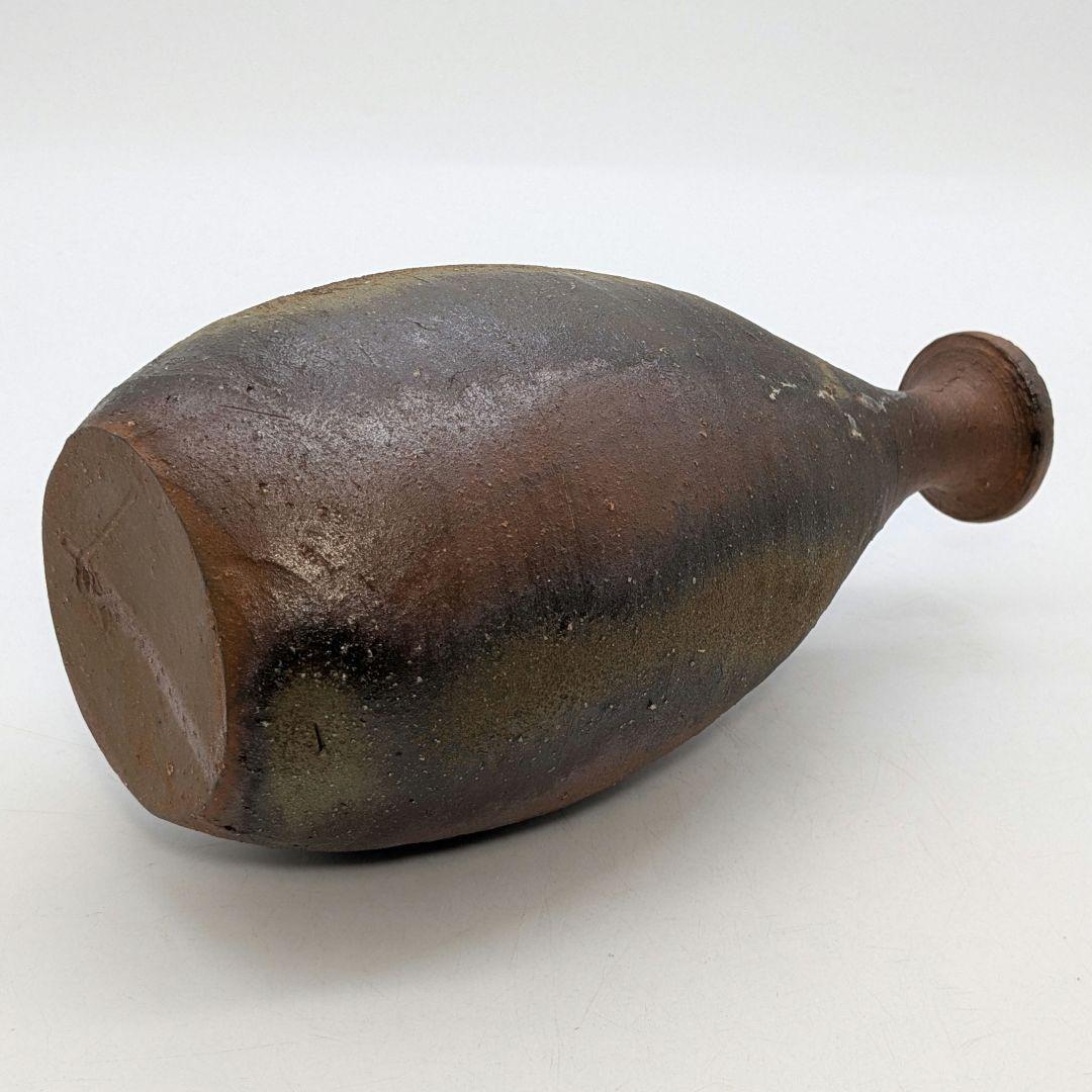 岡山県重要無形文化財 藤原建 備前焼 一輪花入 共箱共布 花瓶 花器 花生 置物