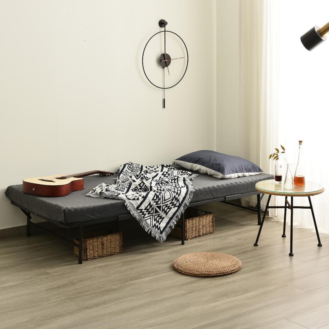 パイプベッド折りたたみベッドシングル 組立簡単 下収納 シングルベッド収納通気性