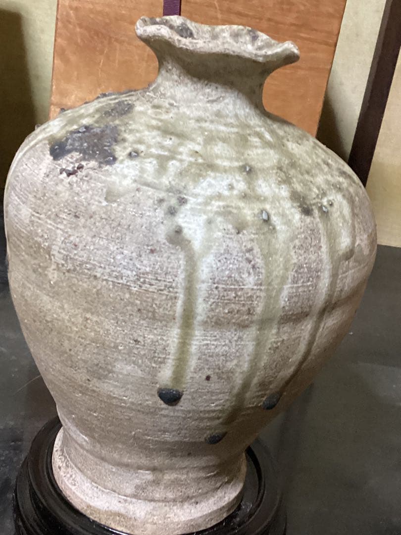 古美術　古瀬戸壺　出土品　　　　高さ約21cm