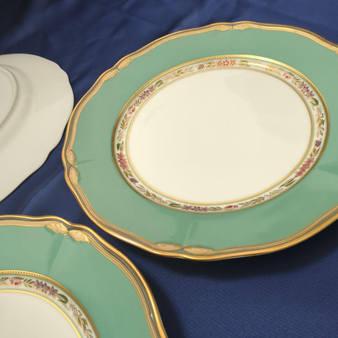 ノリタケ ハナリンス 花柄装飾の緑色食器セット 5枚