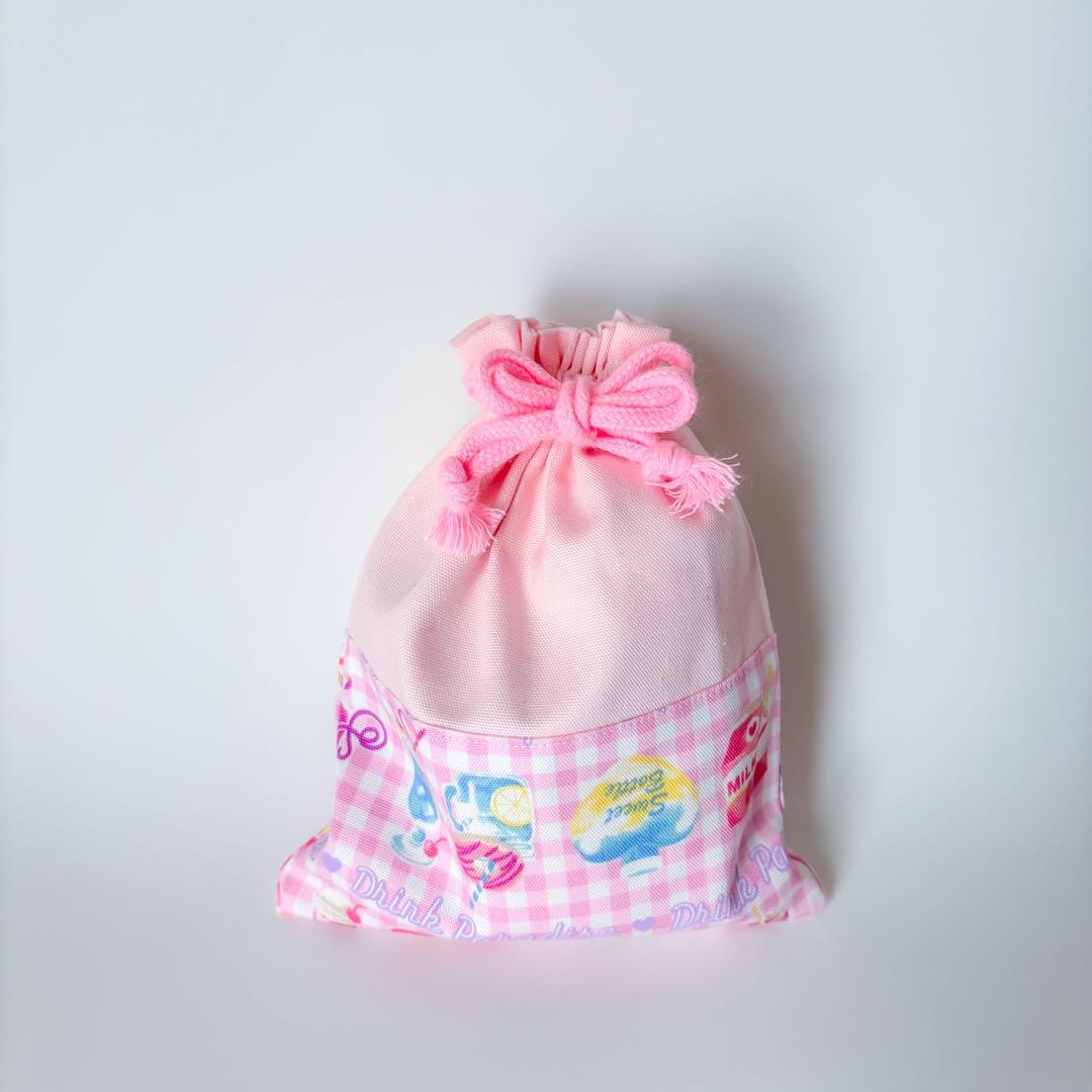 入園入学5点セット 女の子 ピンク ドリンク柄 レッスンバッグ 体操服袋