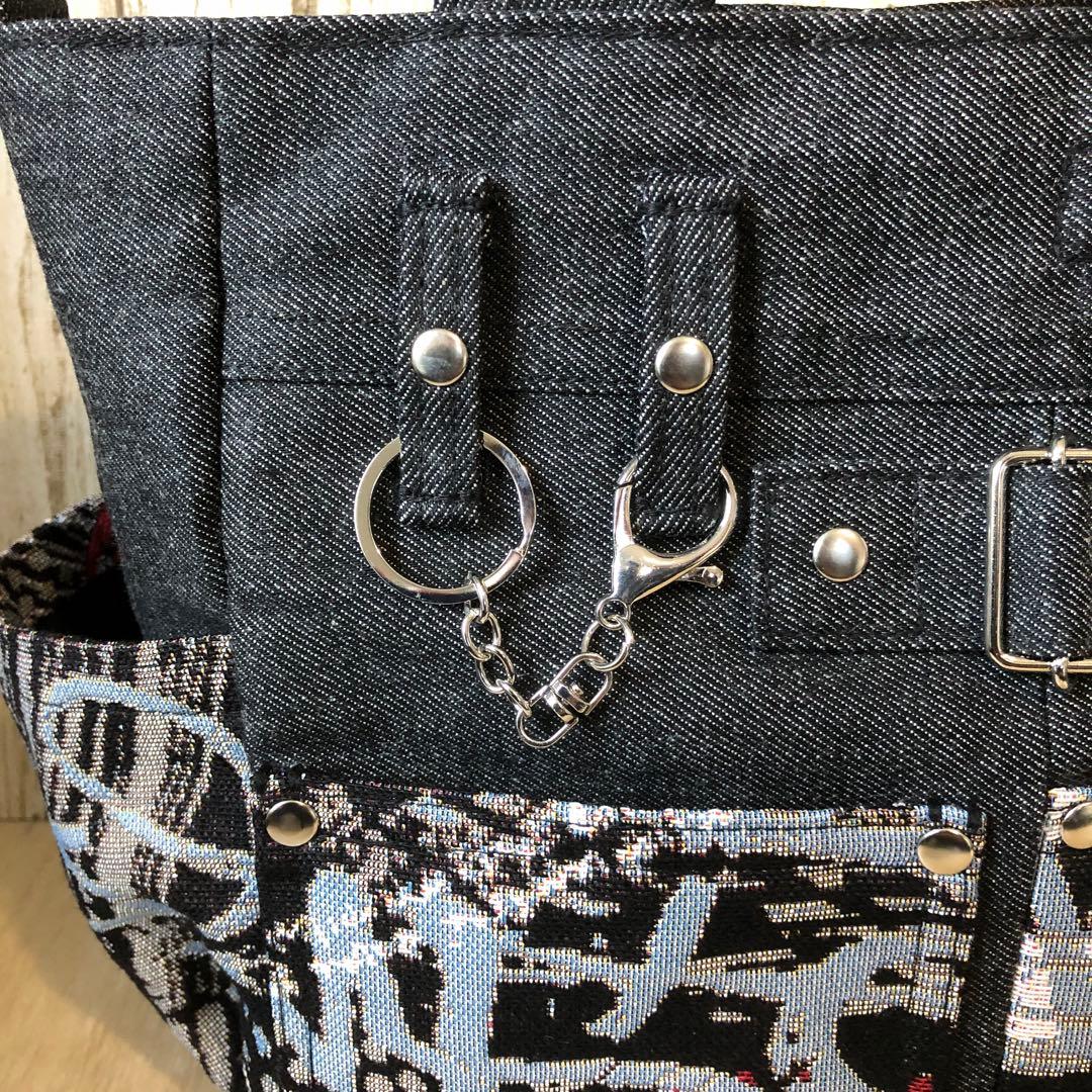 アクア　デニムトートバッグ　ブラック
