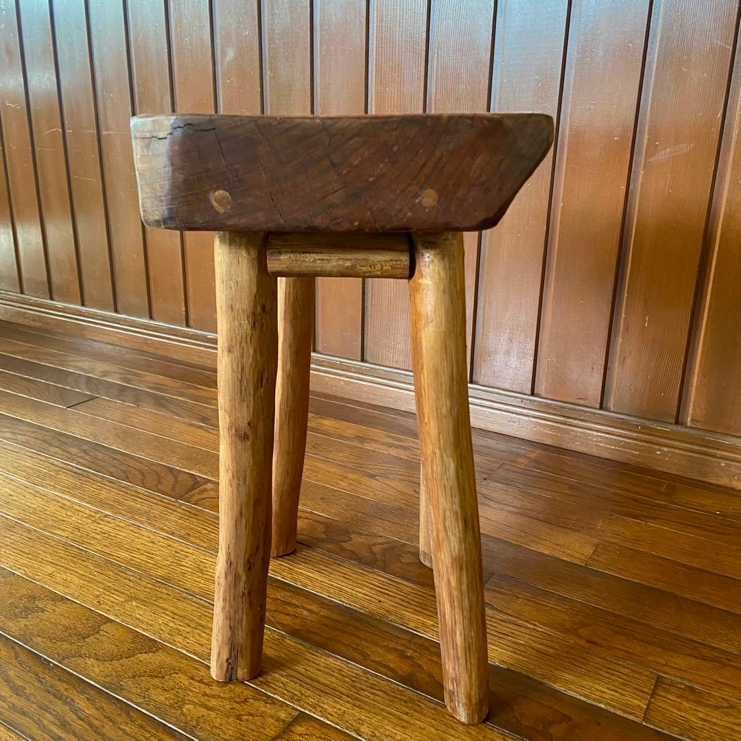 オールドチーク　スツール　無垢材　天然木　椅子　古材チェア