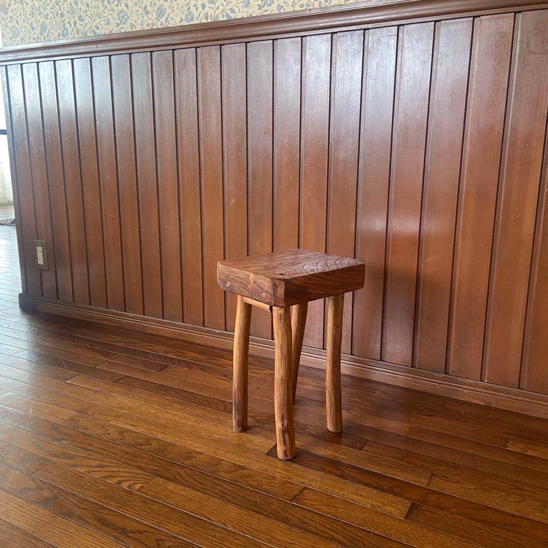 オールドチーク　スツール　無垢材　天然木　椅子　古材チェア