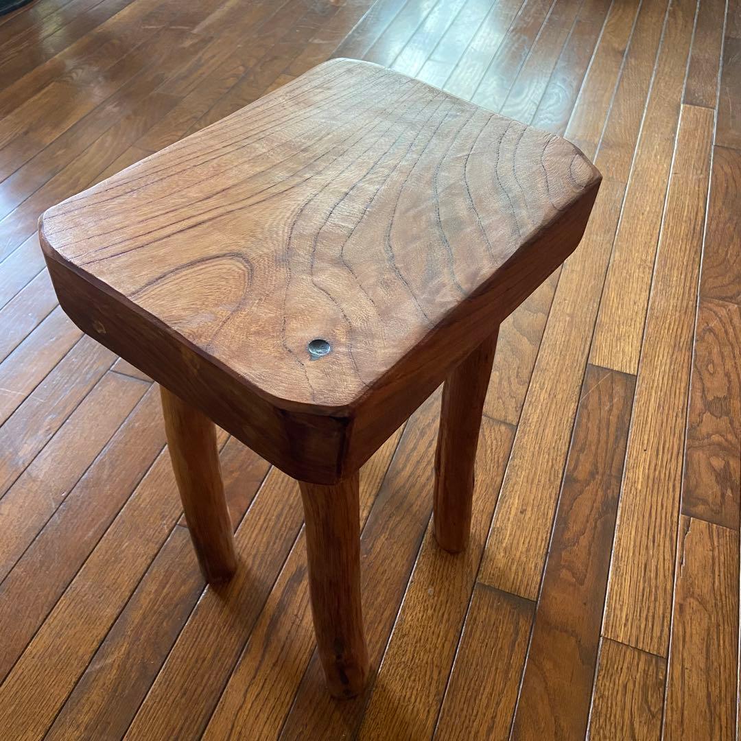 オールドチーク　スツール　無垢材　天然木　椅子　古材チェア