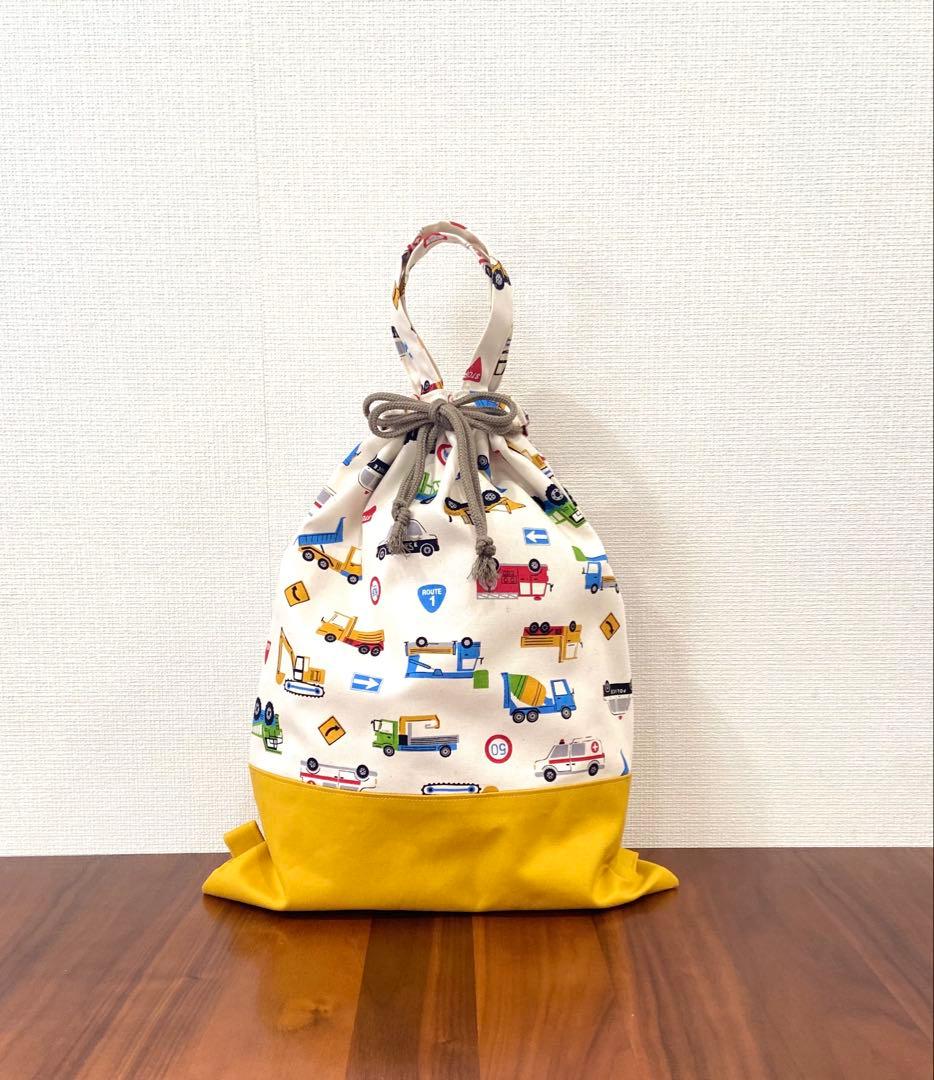 働くクルマたち　ハンドメイド　レッスンバッグ　男の子　入園入学準備　5点セット