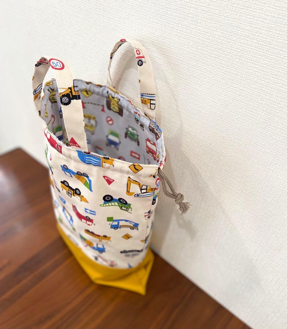 働くクルマたち　ハンドメイド　レッスンバッグ　男の子　入園入学準備　5点セット