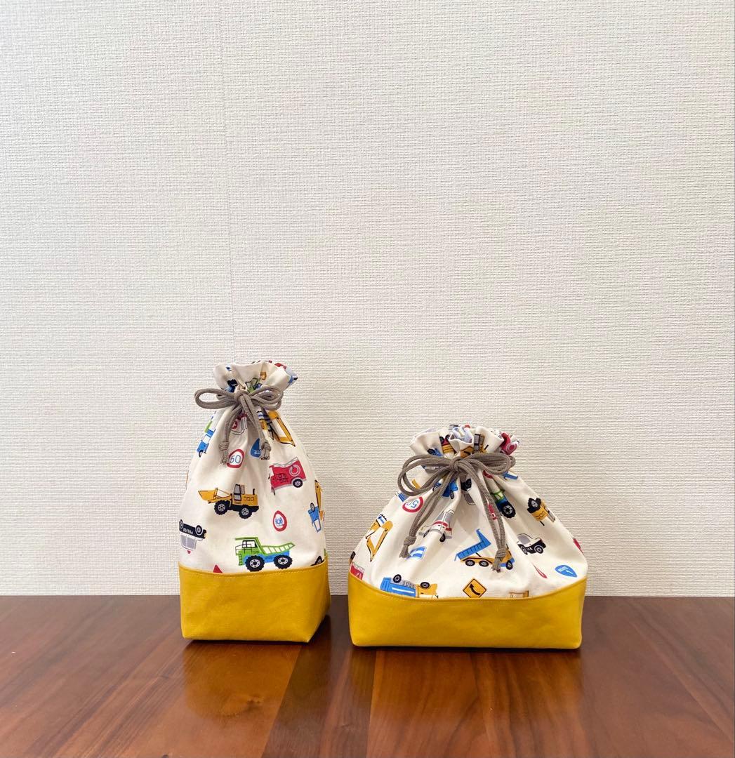 働くクルマたち　ハンドメイド　レッスンバッグ　男の子　入園入学準備　5点セット