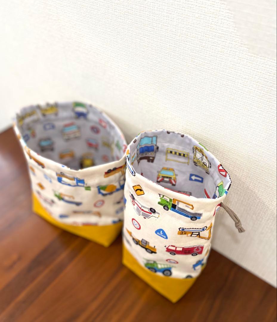 働くクルマたち　ハンドメイド　レッスンバッグ　男の子　入園入学準備　5点セット