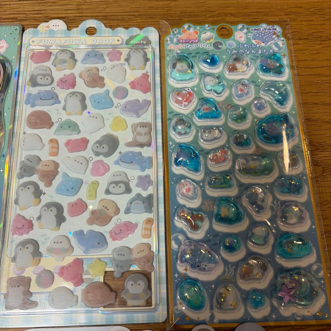 正規品　ボンボンドロップシールほか　あくありうむ　海のいきもの　まとめ売り