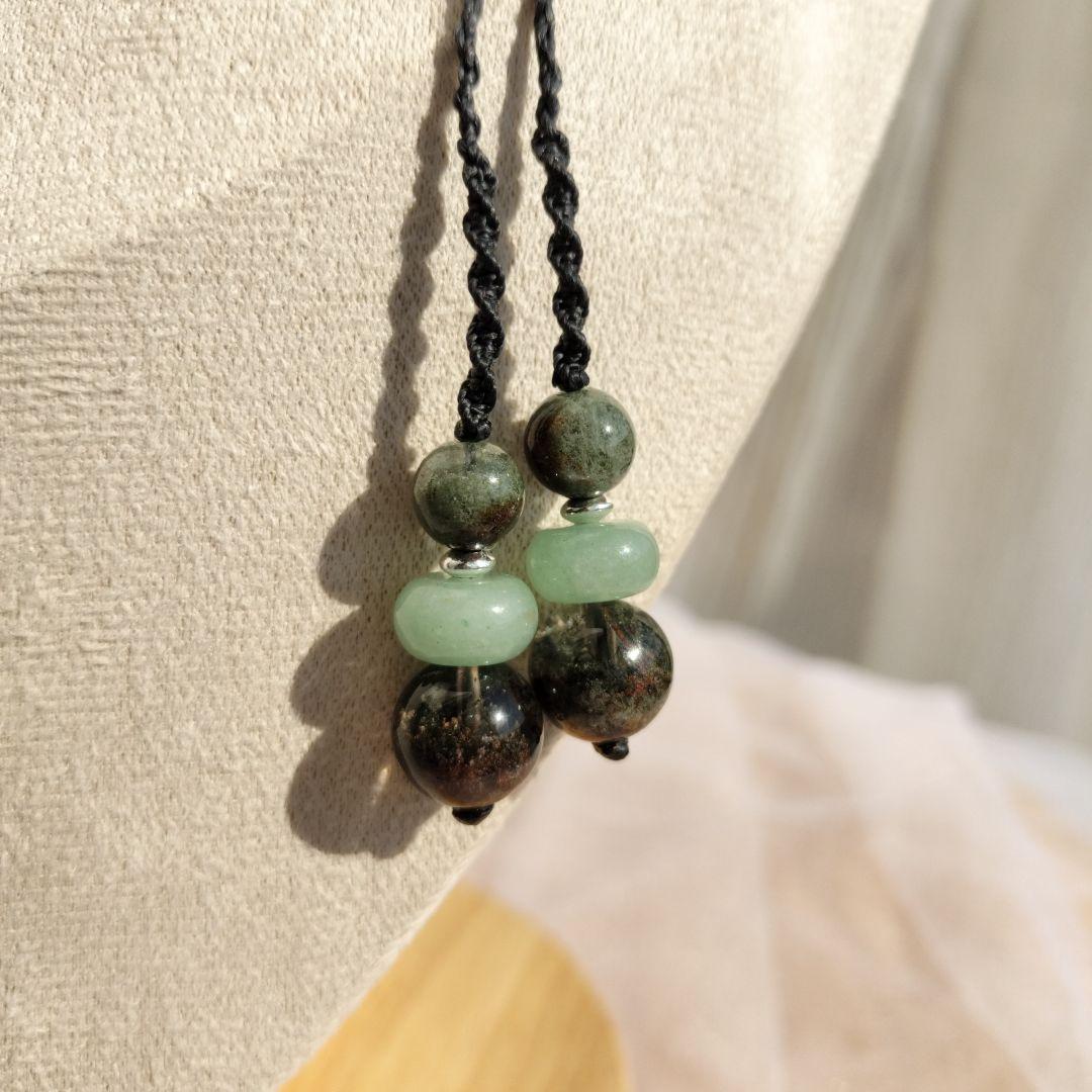 モスアゲート　マクラメ編みネックレス他1点同梱