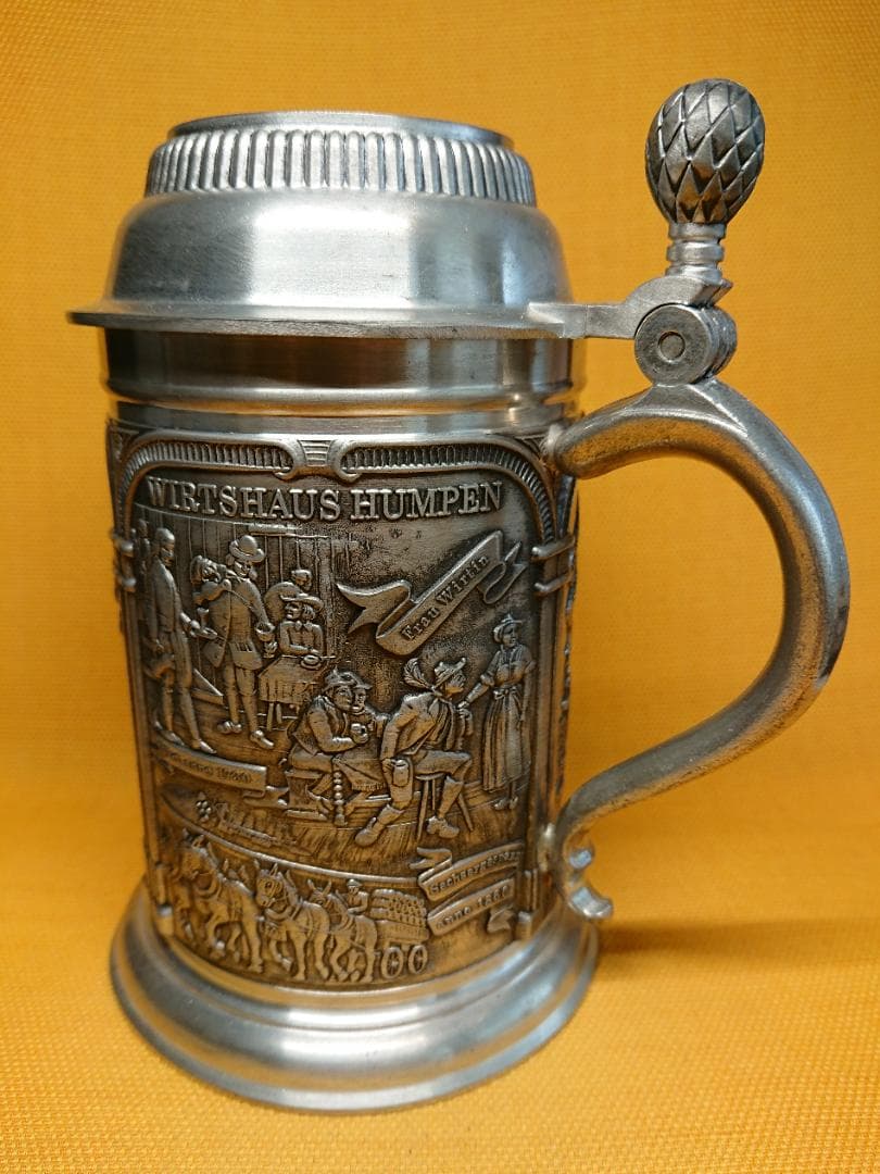 【美品】ジョッキ　ドイツ　金属　置物　インテリア　工芸品　美術品　A3169
