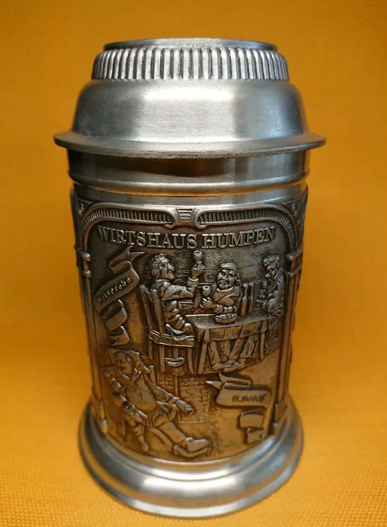 【美品】ジョッキ　ドイツ　金属　置物　インテリア　工芸品　美術品　A3169