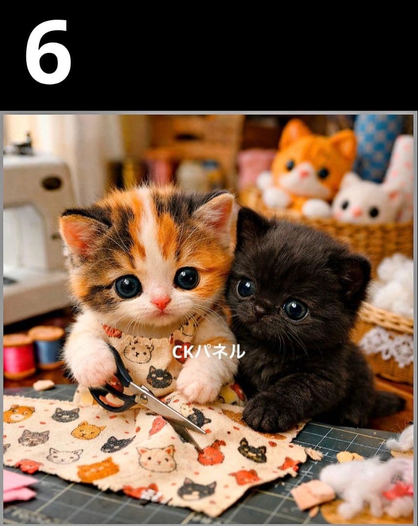 オーダーページ　ハンカチ　344 ソーイングねこちゃん柄　ハンドメイド2/22