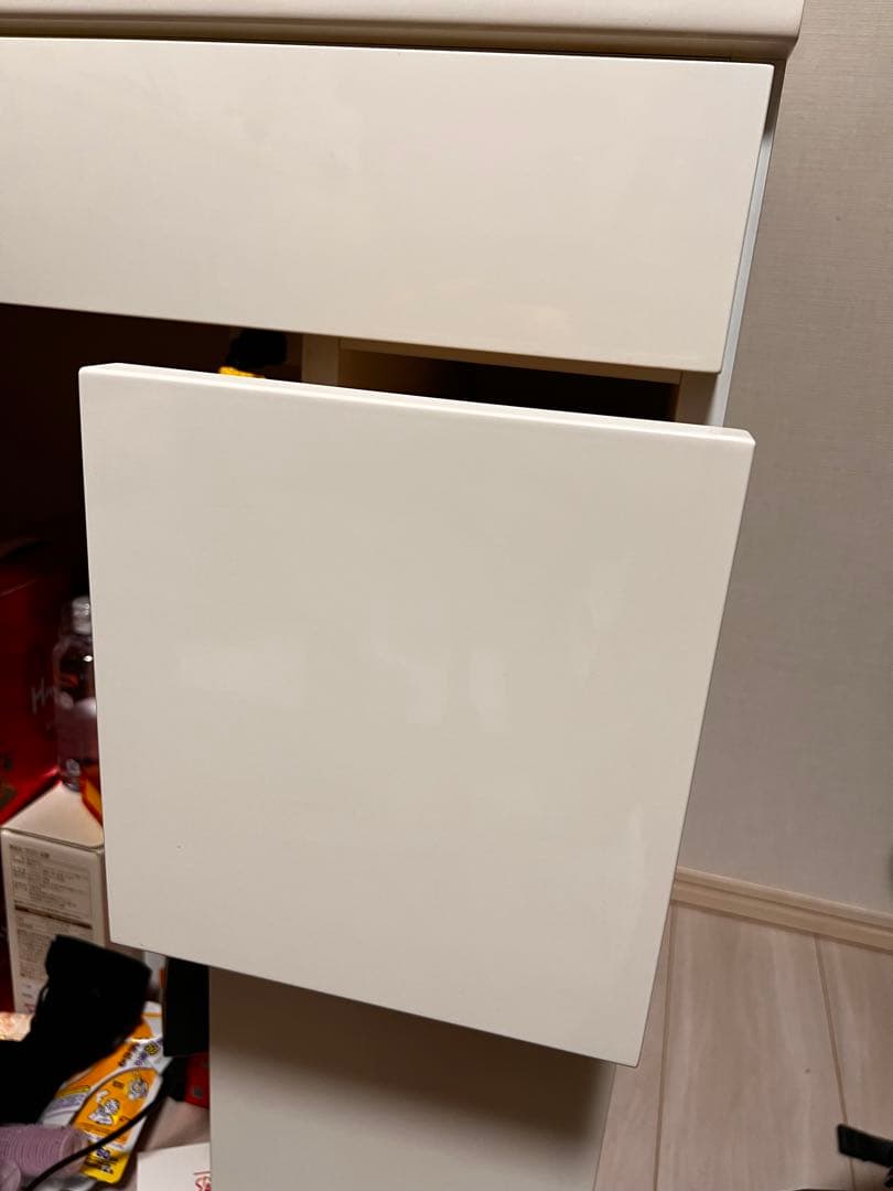 大塚家具ホワイト モダン ドレッサー 大きな鏡付き「haniko0913」