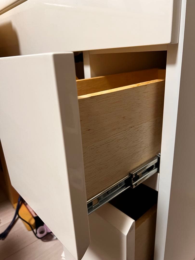 大塚家具ホワイト モダン ドレッサー 大きな鏡付き「haniko0913」