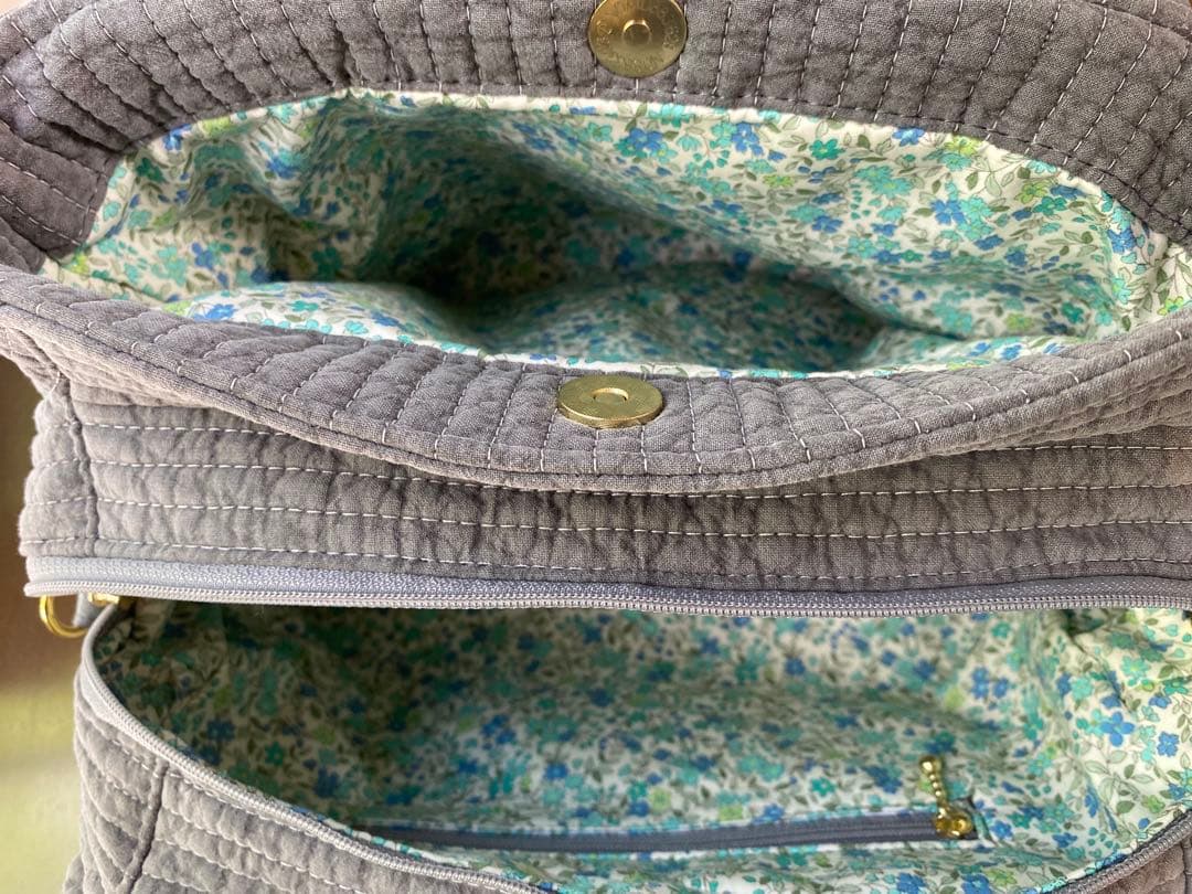 しずか様お取り置き　アンティークグレー　3ルームズバッグ　ヌビバッグ