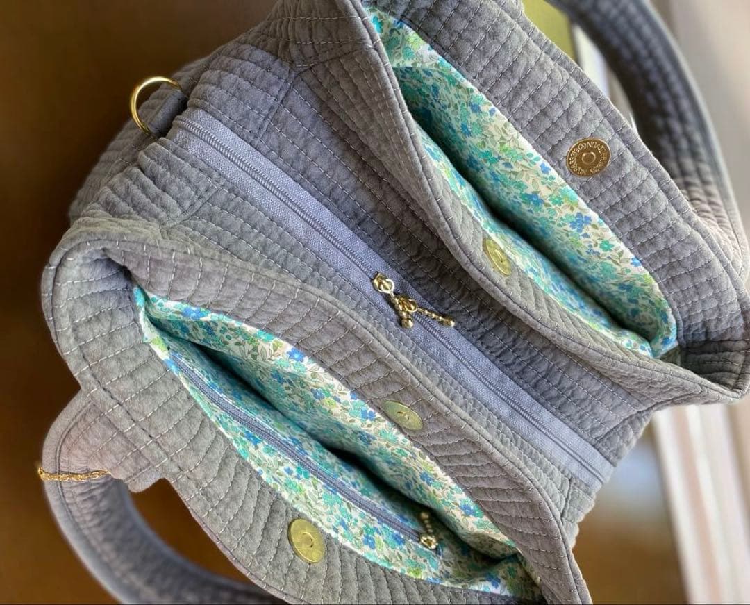 しずか様お取り置き　アンティークグレー　3ルームズバッグ　ヌビバッグ