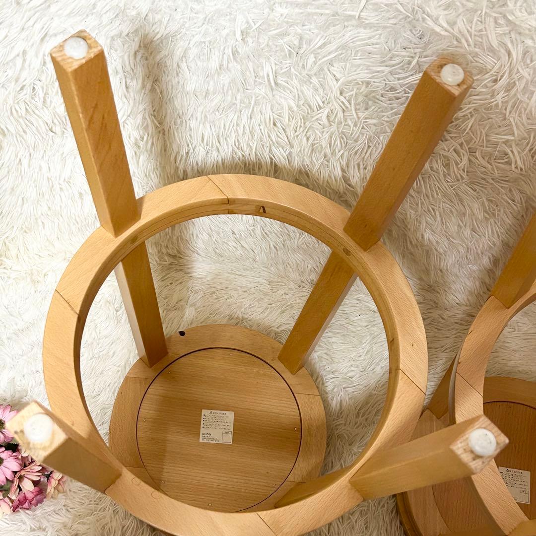 【廃盤品】QUON クオン 回転式 カウンターチェア セロ ブナ材 740 2脚