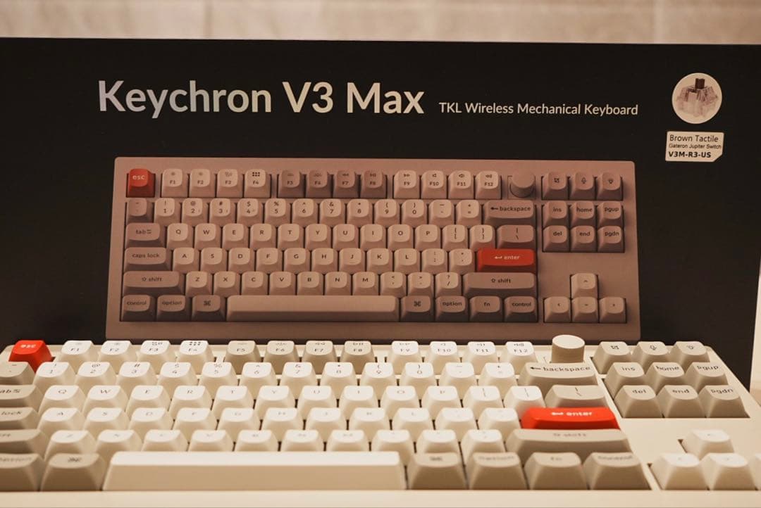 Keychron V3 Max カスタムメカニカルキーボード 茶軸 US配列
