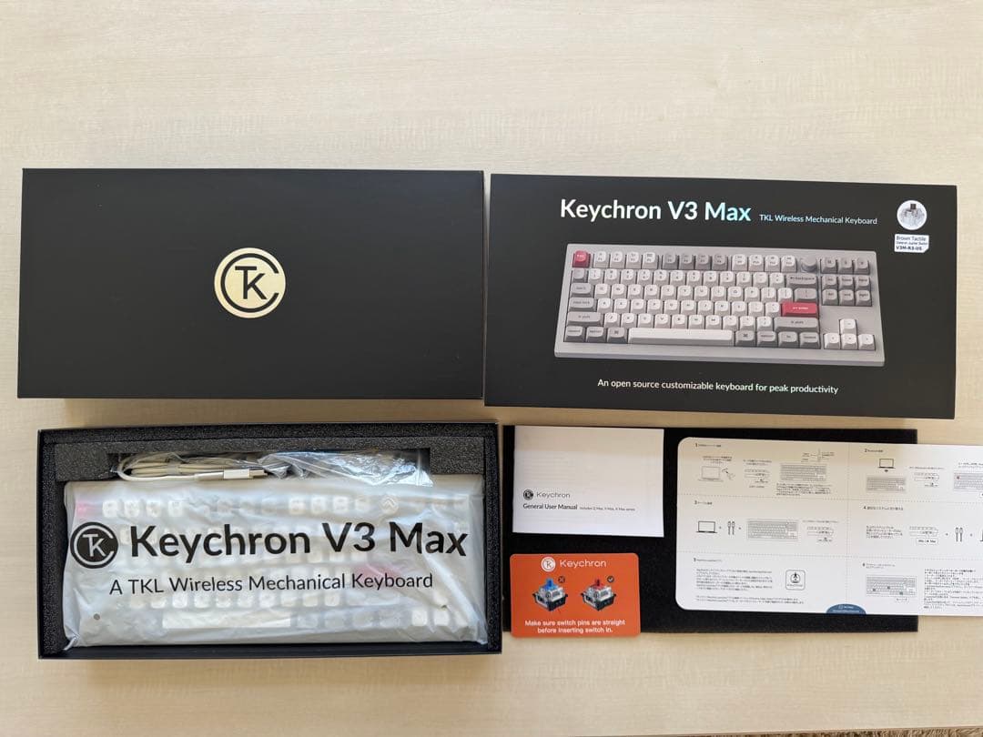 Keychron V3 Max カスタムメカニカルキーボード 茶軸 US配列