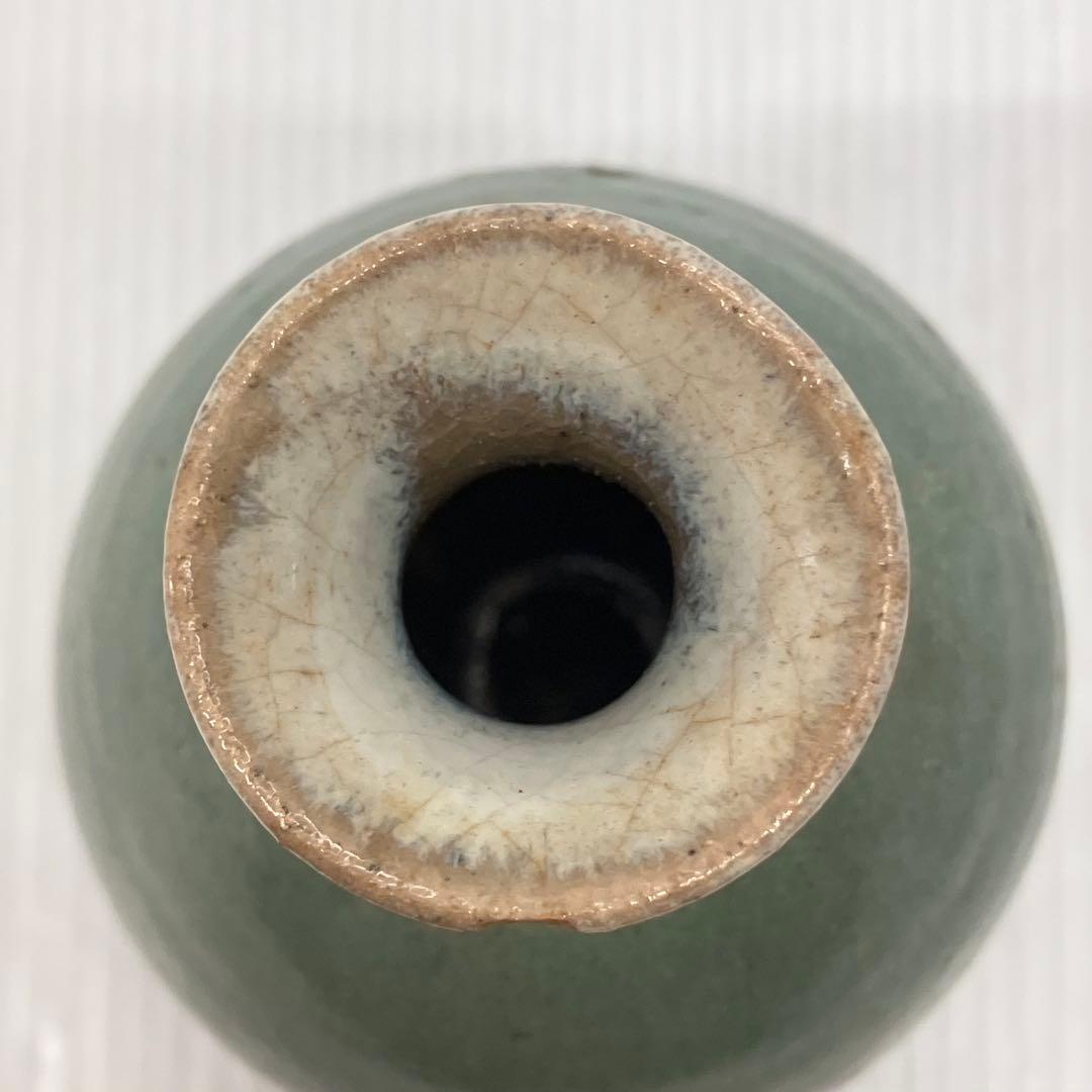 緑釉 徳利 花瓶 一輪挿し 牛ノ戸焼風 陶磁器 骨董