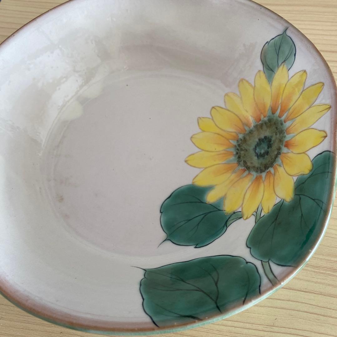 陶あん　京焼　ひまわり深皿