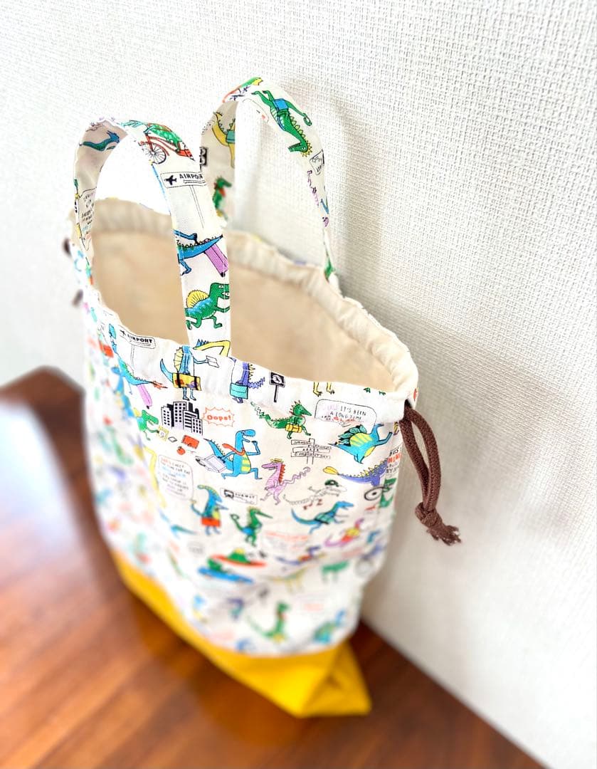 恐竜タウン　ハンドメイド　レッスンバッグ　入学入園準備　5点セット　ダイナソー
