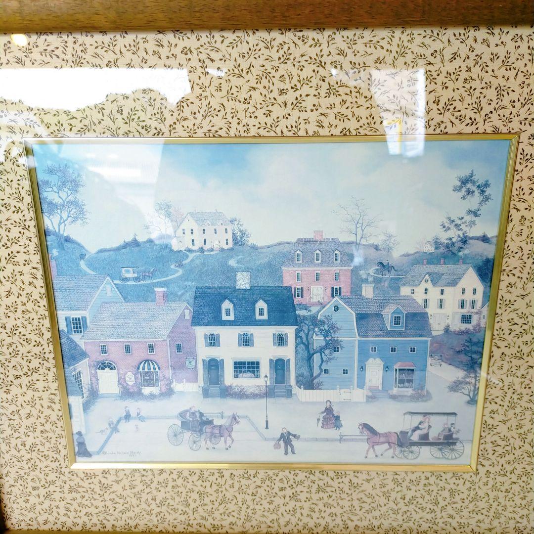 ビンテージ　カントリー　絵画　リンダネルソンストック　額縁　フレーム