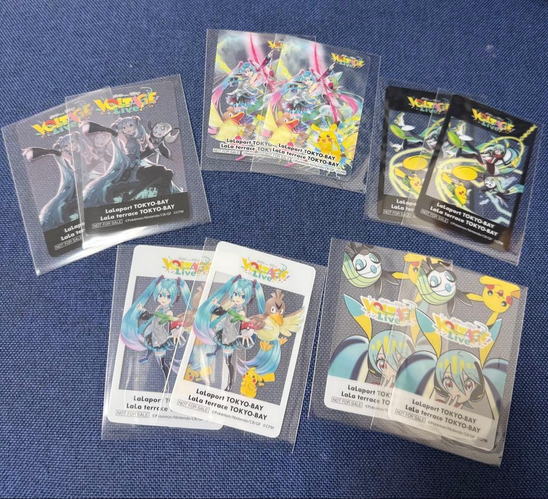 ポケモンライブ 初音ミク 限定オリジナルクリアカード 5種セットx２