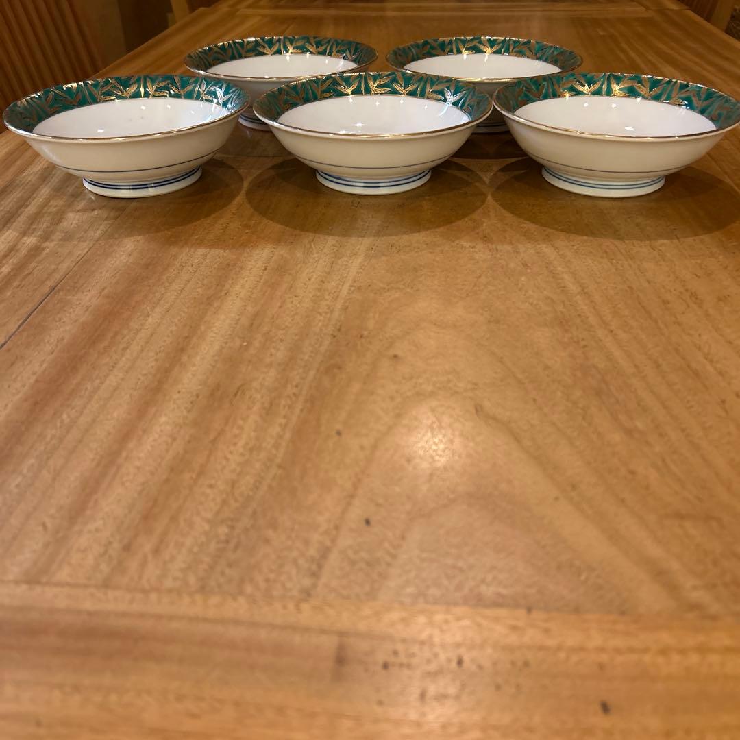 有田焼　根之吉窯　佐賀錦　平鉢　五個　昭和期　希少