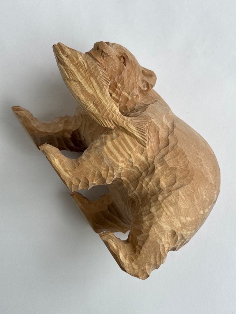 木彫り熊 上西捷敏 民芸品 工芸品 伝統工芸 アイヌ 八雲 レリーフ オブジェ